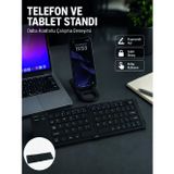 Nevamel® Bluetooth Katlanabilir Klavye Usb-C Şarjlı 3 Cihaz Bağlantılı Taşınabilir Klavye