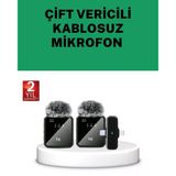 Nevamel® Canlı Yayın Ve Video Çekimleri İçin Çiftli Kablosuz Yaka Mikrofon