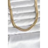Nevamel® Cm 14K Gold Renk Kalın Yassı Yılan Zincir Model 45 Cm Kadın Kolye 5886