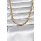 Nevamel® Cm 14K Gold Renk Yassı Yılan Zincir Model 45 Cm Kadın Kolye 5886
