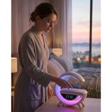 Nevamel® Çok Fonksiyonlu Kablosuz Şarjlı Saat Hoparlör Rgb Işık Ve Alarm Özellikli
