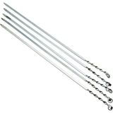 Nevamel® Dar Yassı Mangal Şişi - Burgulu Tasarım - 60 cm - Tavuk ve Kanat Için
