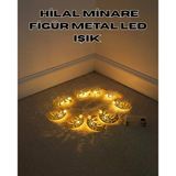 Nevamel® Dekoratif Minareli Hilal Led Işık Metal Gövdeli Ramazan Aydınlatma Vitrin