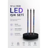 Nevamel® Dekoratif Ortam Aydınlatması Rgb Led 10’Lu Çubuk Seti