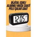 Nevamel Dijital Masa Saati Takvim Çalar Saat Alarmlı Işıklı Led Ekran Pilli