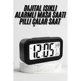 Nevamel Dijital Masa Saati Termometre Takvim Led Ekran Pilli Ev Ofis Masası