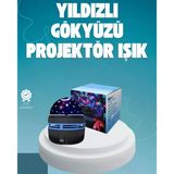 Nevamel® Döner Galaxy Projektör Gece Lambası – Ay Ve Yıldız Işıklı Atmosfer Lamba Usb Bağlantılı