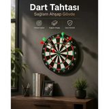 Nevamel® Duvara Monte Sağlam Ahşap Gövdeli Dart Tahtası Ev Ve Oyun Alanları İçin 17 İnç