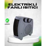 Nevamel® Fanlı Elektrikli Isıtıcı Termostatlı Güvenli Yanmaz Plastik Gövde