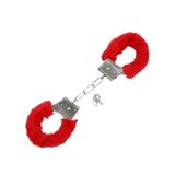 Nevamel® Fetiş Fantezi Kırmızı Peluşlu Metal Kelepçe