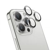 Nevamel Hoco Crystal Clear İphone 15 Pro-15 Pro Max Hd 3D Metal Çerçeveli Kamera Koruyucu Lens-(5775)