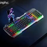 Nevamel Inphic K2 Usb Kablolu Oyun Klavyesi 104-Key Sessiz Oyun Klavyesi Bilgisayar Laptop İçin Cep Telefonu Yerleştirme