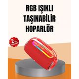 Nevamel Ipx6 Su Geçirmez Rgb Led Işıklı Taşınabilir Bluetooth Hoparlör 2400 Mah
