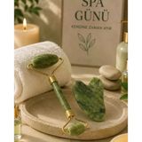 Nevamel® Jade Stone Yüz Bakım Seti Gua Sha ve Roller Masaj Taşı