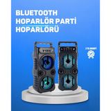 Nevamel® Kablosuz Led Işıklı Bluetooth Hoparlör – Fm Radyolu Mikrofon Girişli