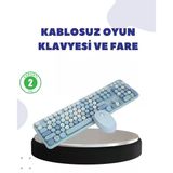 Nevamel Kablosuz Retro Klavye Ve Mouse Seti – 104 Tuşlu Sessiz Yazım