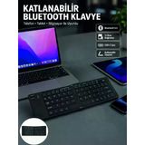 Nevamel® Katlanabilir Bluetooth Klavye 3 Cihaz Bağlantılı Kablosuz Taşınabilir Klavye