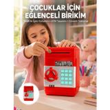 Nevamel® Kırmızı Atm Kasa Tipi Para Biriktirme Kumbarası