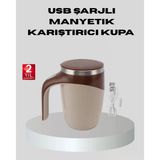 Nevamel® Manyetik Karıştırıcı Kupa Usb Şarjlı Otomatik Karıştırma Çift Katmanlı