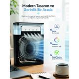 Nevamel® Masaüstü Püskürtmeli Serinletici Fan 5 Sisleme 3 Fan Hızı 7 Renk Ambiyans Işığı