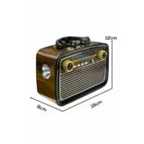 Nevamel Nostaljik Radyo Bluetooth Bağlantılı Müzik Kutusu Ahşap