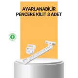 Nevamel® Pencere Cam Emniyet Kilidi Açılma Sınırlayıcı Set