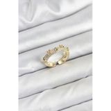 Nevamel® Pirinç Gold Renk Zirkon Taşlı Vintage Kadın Yüzük 5886