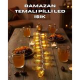 Nevamel® Ramazan Işıkları Pilli Altın Fener Tasarımlı Dekoratif Led Aydınlatma Vitrin