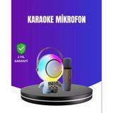 Nevamel Rgb Işıklı Astronot Bluetooth Hoparlör Karaoke Mikrofonlu