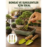 Nevamel® Saksı Bitkileri İçin Bahçe El Aleti Seti Ergonomik Ahşap Saplı