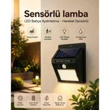 Nevamel® Sensörlü Güneş Enerjili Led Duvar Lambası Bahçe Ve Balkon Aydınlatma