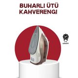 Nevamel Seramik Tabanlı Buharlı Ütü 2200W Dikey Ütüleme 300ML Kahverengi