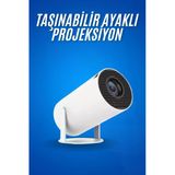 Nevamel Sinema Projektörü Android Hdmı Usb Wifi Ses Çıkışlı Ayaklı Projeksiyon Taşınabilir