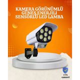 Nevamel® Solar Şarjlı Hareket Sensörlü Led Dış Mekan Lambası Kamera Tasarımlı Güvenlik Işığı