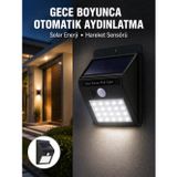 Nevamel® Su Geçirmez 20 LED Solar Aydınlatma | Dış Mekan için PIR Hareket Sensörü ile Akıllı Işık Ye