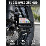 Nevamel® Suya Dayanıklı 110Db Alarmlı Çelik Disk Kilidi Yeni Nesil