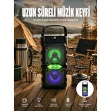 Nevamel® Taşınabilir Kablosuz Bluetooth Hoparlör Uzun Pil Ömrü Led Işıklı Yeni Nesil