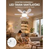 Nevamel® Tavan Vantilatörü Sessiz Motorlu Uzaktan Kumandalı Led Aydınlatma Güçlü Serinletme