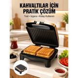 Nevamel® Tost Makinesi Yapışmaz Plaka 1500 Watt Güçlü Performans Yeni Nesil