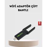 Nevamel Ultratekno Dual Band Wifi Adaptör – 1200 Mbps USB 3.0 Çift Antenli Geniş Kapsama Alanı ve Yüksek Hız