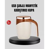 Nevamel® Usb Şarjlı Manyetik Karıştırıcı Kupa Otomatik Karıştırma Paslanmaz Çelik