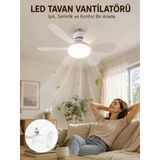 Nevamel® Uzaktan Kumandalı Led Tavan Vantilatörü Yüksek Aydınlatma Güçlü Esinti Süper Sessiz Çalışma Özellikli
