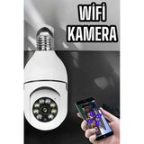 Nevamel® Wifi Kamera Duylu Ampul Görünümlü 360 Derece Dönebilen Ev Kamerası