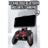 Nevamel® X3 Gamepad Oyun Kolu Bluetooth Bağlantılı Gamestick Android Uyumlu