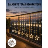 Nevamel® Yıldız Figürlü Perde Peri Led 3X3 Metre Dekoratif Işık Yeni Nesil