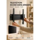 Nevamel® Yüksek Taşıma Kapasiteliniversal Tv Duvar Askı Aparatı 32-42 İnç Güvenli Sabitleme Sistemi