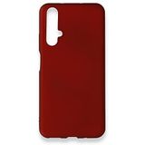 Nevarium Dtech Huawei Nova 5T Uyumlu Kılıf Yumuşak Dokulu Silikon Bordo