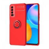 Nevarium Dtech Huawei P Smart 2021 Uyumlu Kılıf Yüzüklü Silikon Range Kırmızı