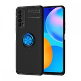 Nevarium Dtech Huawei P Smart 2021 Uyumlu Kılıf Yüzüklü Silikon Range Siyah-Mavi