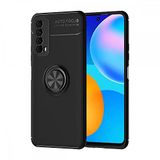 Nevarium Dtech Huawei P Smart 2021 Uyumlu Kılıf Yüzüklü Silikon Range Siyah